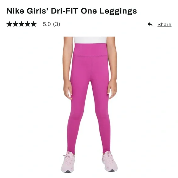 NWT Nike Girls' Dri-FIT One Leggings XL - Picture 4 of 6